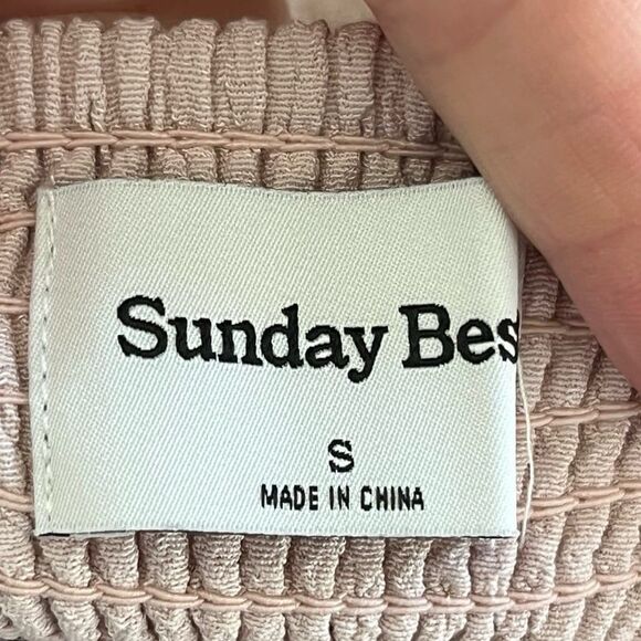 Aritzia Sunday Best Delilah Long Sleeve Mini Dress in Damask Pink Size Small - Picture 5 of 7